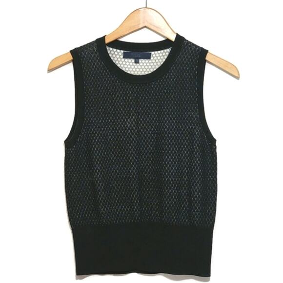 Rachel Roy Crewneck Sleeveless Black and White Knit Sweater Size M - Picture 2 of 12